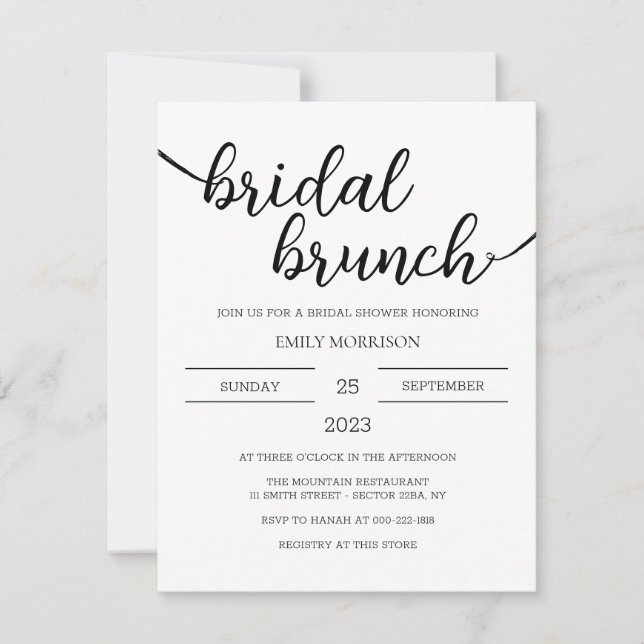 Bridal Shower Brunch Invitation boho (Front)