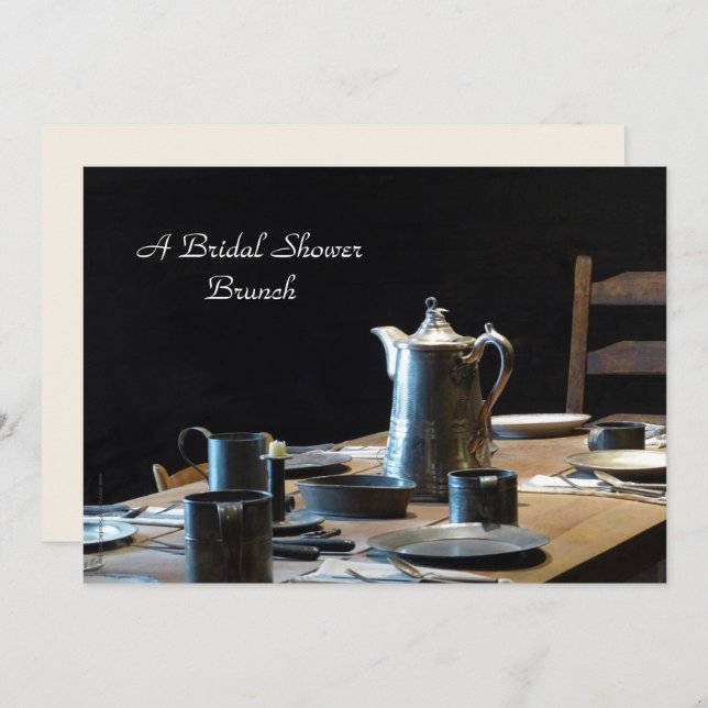 Bridal Shower Brunch Old West Table Setting Invitation (Front/Back)
