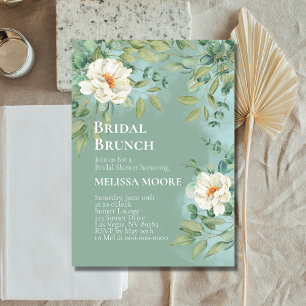 Bridal Shower Brunch Silver Sage Eucalyptus Flower Invitation