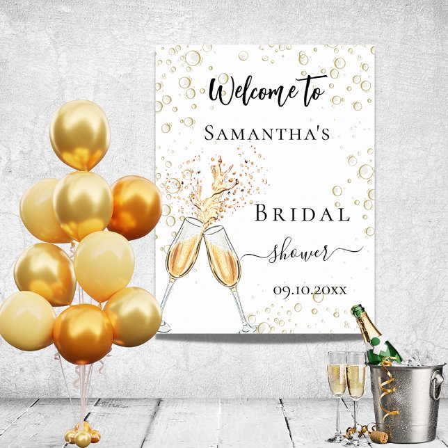 Bridal Shower bubbles cheers flutes welcome Poster (Creator Uploaded)