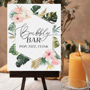 Bridal Shower Bubbly Bar Pop Fizz Clink Sign
