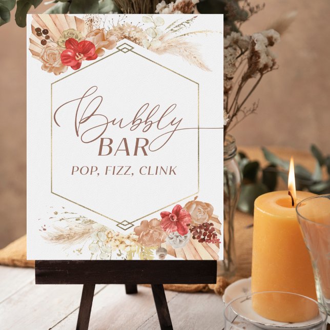 Bridal Shower Bubbly Bar Pop Fizz Clink Sign (Creator Uploaded)