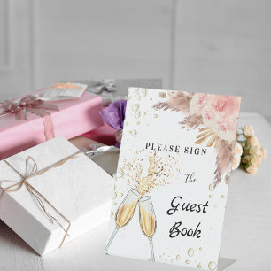 Bridal Shower bubbly brunch guest book sign