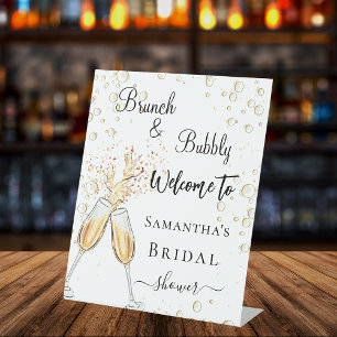 Bridal Shower bubbly brunch welcome Pedestal Sign