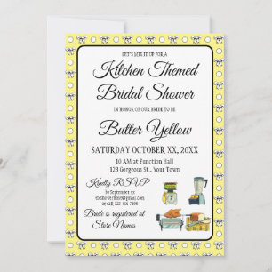 Bridal Shower Butter Yellow White Polka Dots Bows