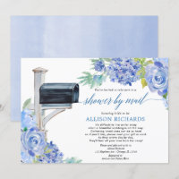 Bridal shower by mail navy blue white floral green