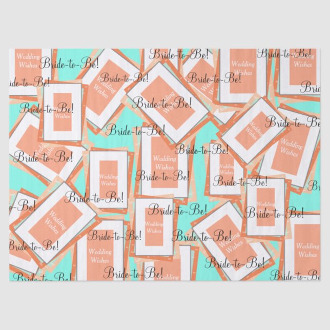 Bridal Shower Cantaloupe Blue Tissue Paper (Front)