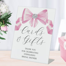 Bridal Shower Cards Gifts Pink Bow Glam