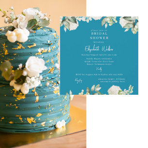 Bridal Shower Celadon White Hydrangea Square Invitation