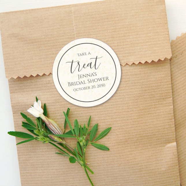 Bridal Shower Champagne Calligraphy Watercolor   Classic Round Sticker (Creator Uploaded)