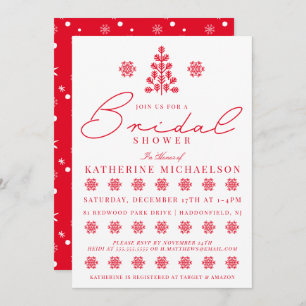 BRIDAL SHOWER   Christmas Tree Snowflakes Invitation