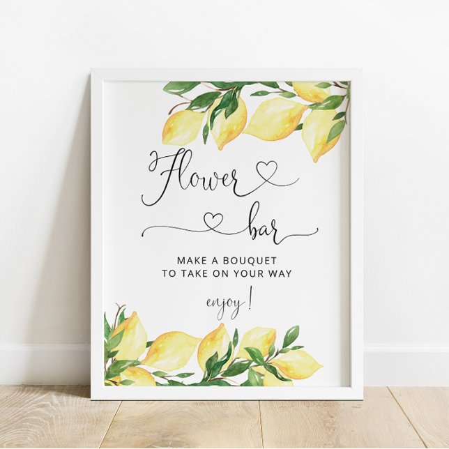 Bridal Shower Citrus Lemon Flower Bar Sign (Creator Uploaded)
