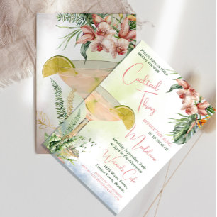 Bridal Shower Cocktail Thing Tropical Flower  Invitation