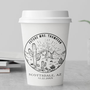 Bridal Shower Coffee Bar Custom Arizona Wedding Paper Cups