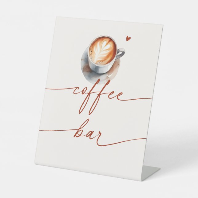 Bridal Shower Coffee Bar Pedestal Sign (Front)