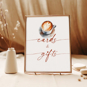 Bridal Shower Coffee Cards & Gifts Pedestal Poster