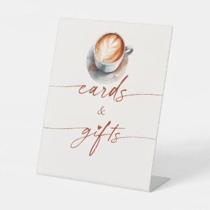 Bridal Shower Coffee Cards & Gifts Pedestal Sign