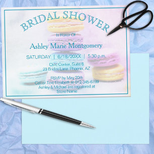 Bridal Shower Colourful Baked Macaron Treats Invitation
