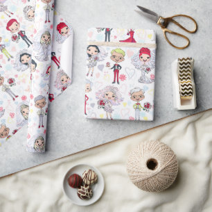 Bridal Shower Couples Wrapping Paper