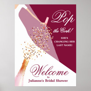 Bridal Shower Cranberry Welcome Poster