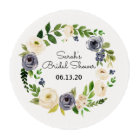 Bridal Shower Cupcake Topper Custom Blue Flower