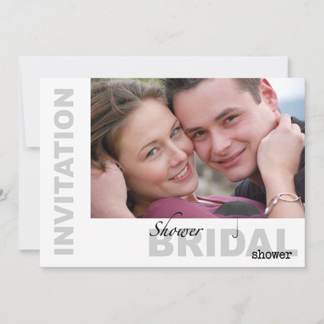 Bridal Shower - Custom Photo B&W Invitatation Invitation (Front)