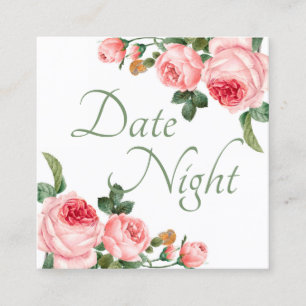 Bridal Shower Date Night Card Blushing Pink Rose