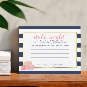 Bridal Shower Date Night Cards   Midnight Peony