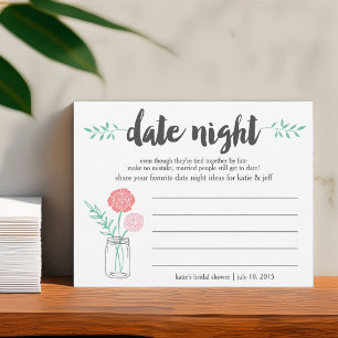 Bridal Shower Date Night Idea Card Mason Jar