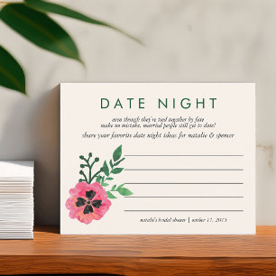 Bridal Shower Date Night Ideas Card Pink Floral