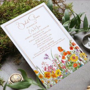 Bridal Shower Display Shower Boho Wildflowers  Invitation