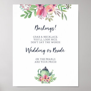 Bridal Shower Don't Say Bride Game Sign