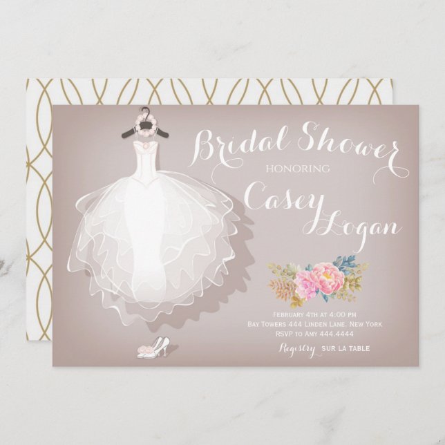 Bridal Shower Dress Invitation (Front/Back)