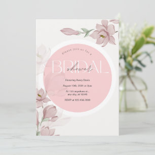 Bridal Shower dusty pink floral  Invitation