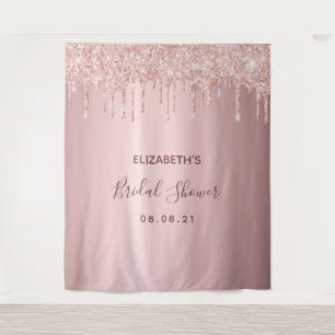 Bridal Shower dusty rose gold drips Tapestry