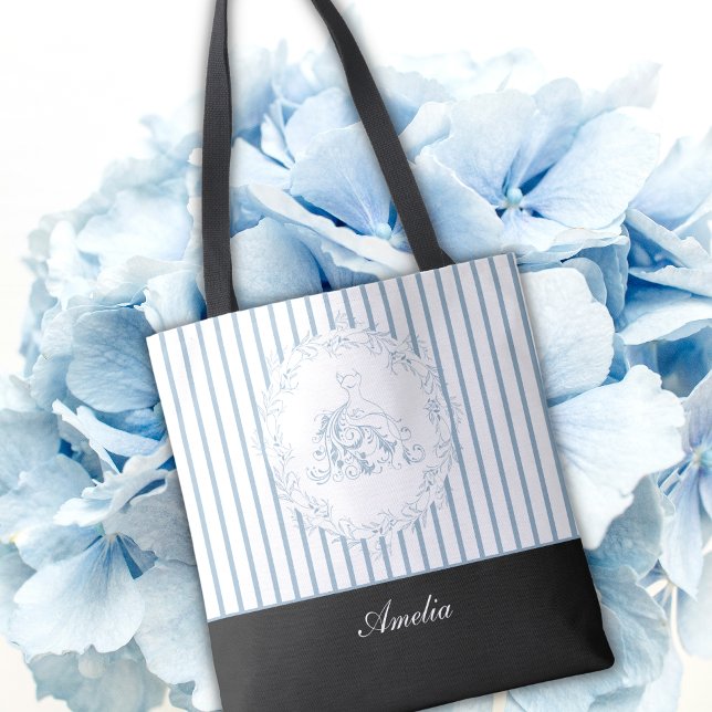 Bridal Shower - Elegant Blue Personalised Bridal Tote Bag (Creator Uploaded)