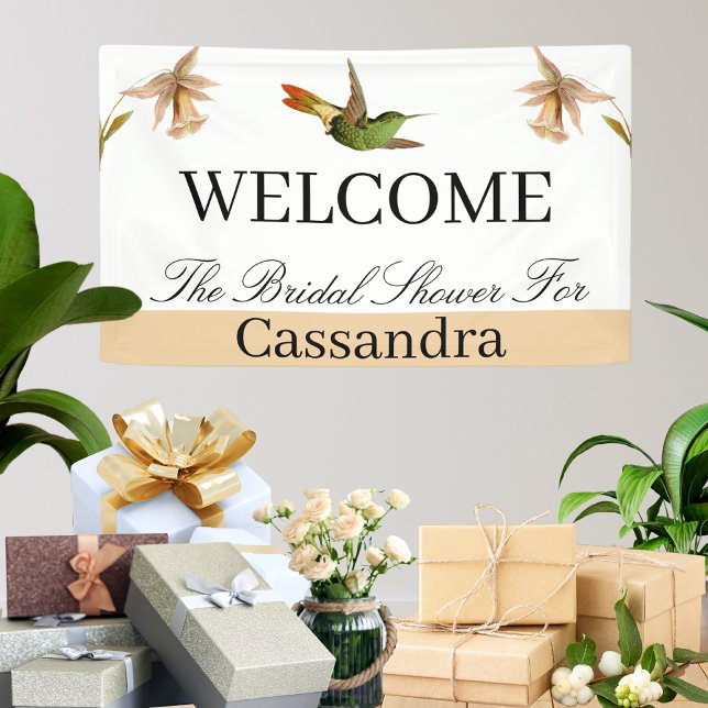 Bridal Shower | Elegant Hummingbird Watercolor  Banner (Creator Uploaded)