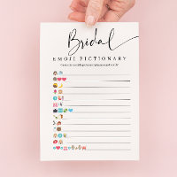 Bridal Shower Emoji Pictionary Game Card