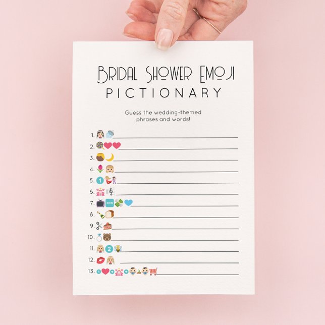 Bridal Shower Emoji Pictionary Game Card (Creator Uploaded)