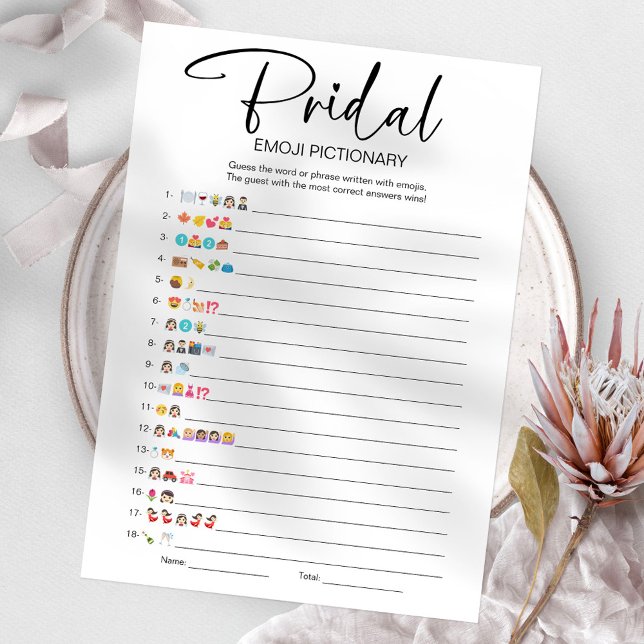 Bridal Shower Emoji Pictionary Game Invitation (Creator Uploaded)