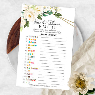 Bridal Shower Emoji Pictionary Greenery Geometric Flyer