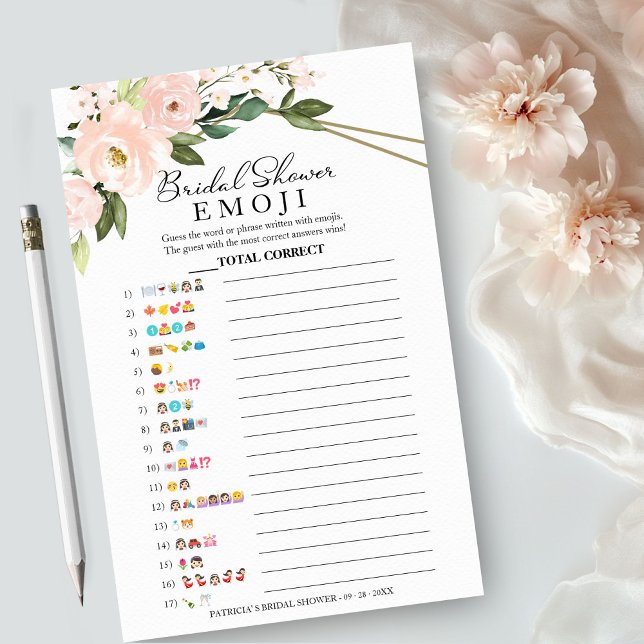 Bridal Shower Emoji Pictionary Pink Game Flyer (Creator Uploaded)