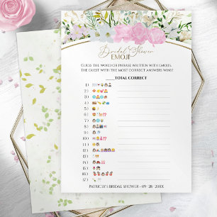 Bridal Shower Emoji Pictionary Wildflower card