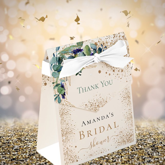 Bridal shower eucalyptus glitter thank you favour box (Creator Uploaded)