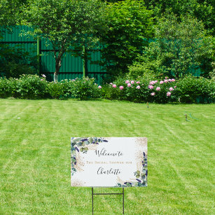 Bridal Shower eucalyptus greenery elegant welcome  Garden Sign