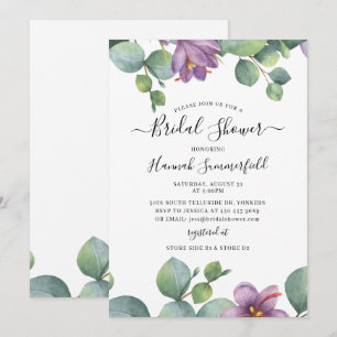 Bridal Shower Eucalyptus Greenery Floral Invitation