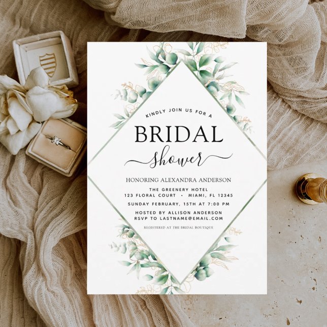 Bridal Shower Eucalyptus Greenery Geometric (Creator Uploaded)