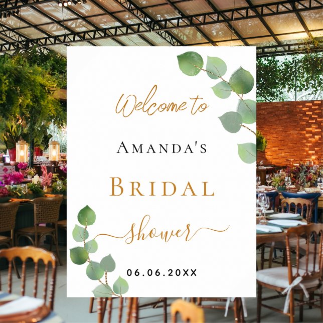 Bridal Shower eucalyptus greenery welcome Poster (Creator Uploaded)