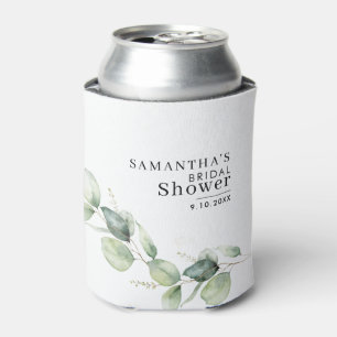 Bridal Shower Eucalyptus Minimalist Can Cooler