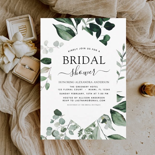 Bridal Shower Eucalyptus Spring Greenery Invitation (Creator Uploaded)